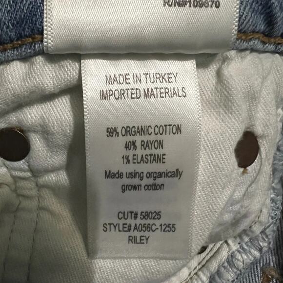 Agolde Riley High Rise Straight Crop Button Fly Jeans in Shiver Size 24 - Picture 8 of 10